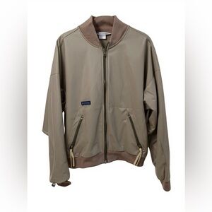 Vintage Columbia Large Bomber Jacket Lightweight Liner80s Military Green #1665